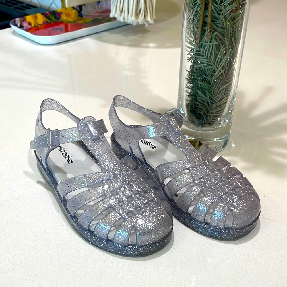 Silver Glitter Kids Sandals